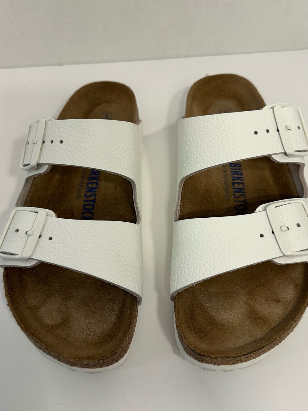 Birkenstock White Two-Strap Arizona Sandals